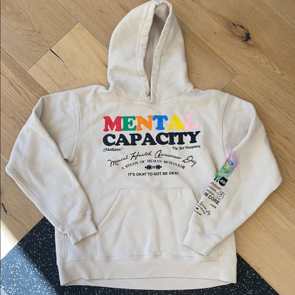 madhappy mental capacity hoodie, size small.